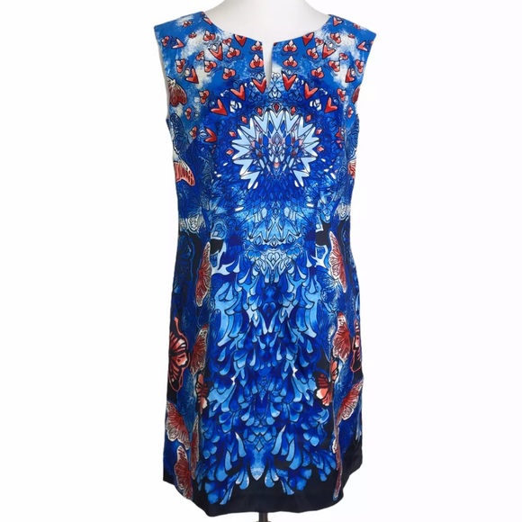 Laundry Shelli Segal 100% Silk Dress Butterflies Sz. 10 - Picture 1 of 10